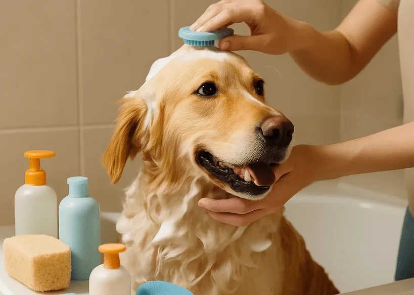 آموزش شستشو و استحمام سگ خانگی