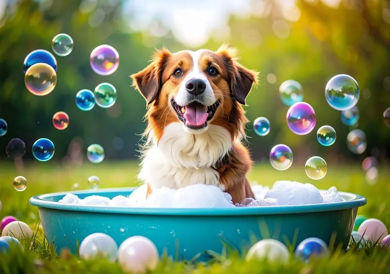 آموزش حمام کردن سگ